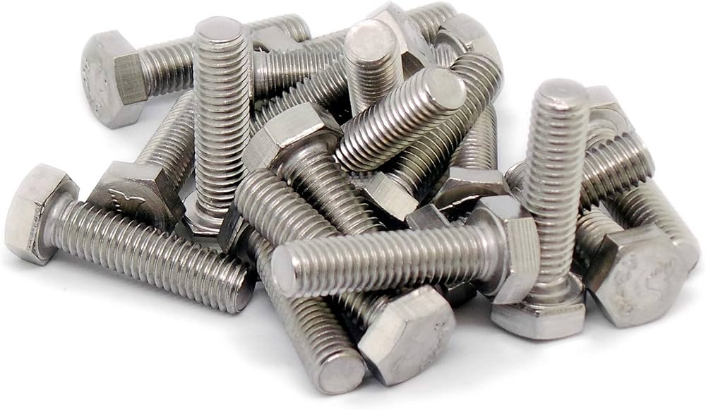 Full Thread Stainless Steel Hex Bolts with Nut 8mmx30mm Thickness 8mm, Length 30mm ( Pack of 10pcs)